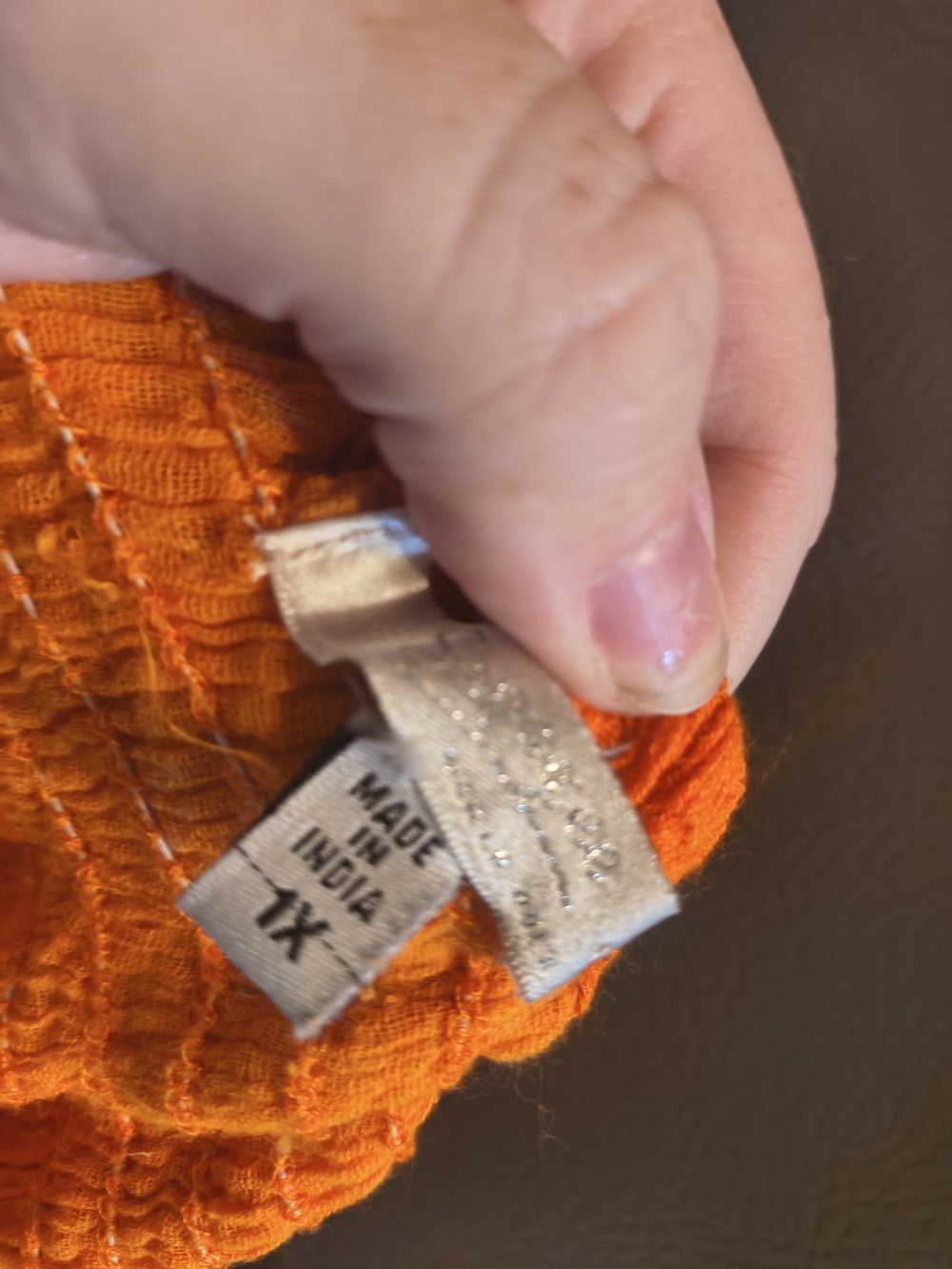 Jessica Simpson Orange Smocked Fabric Top - Picture 2 of 2